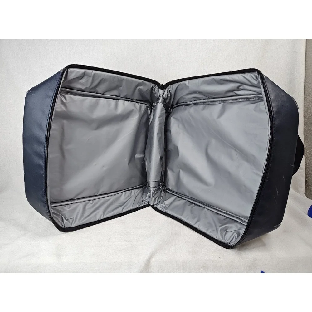 Atley James Blue Square Cooler Lunch‎ Bag Sack Insulated Zip Closure